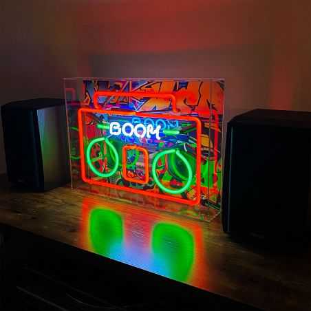 Boombox Large Glass Neon Light Retro Gifts Smithers of Stamford £164.00 Store UK, US, EU, AE,BE,CA,DK,FR,DE,IE,IT,MT,NL,NO,ES...
