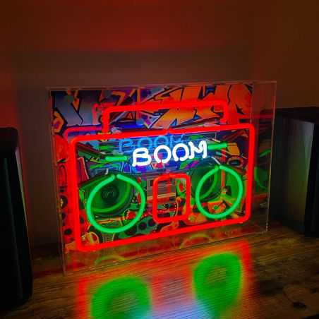 Boombox Large Glass Neon Light Gifts Smithers of Stamford £164.00 Store UK, US, EU, AE,BE,CA,DK,FR,DE,IE,IT,MT,NL,NO,ES,SEBoo...