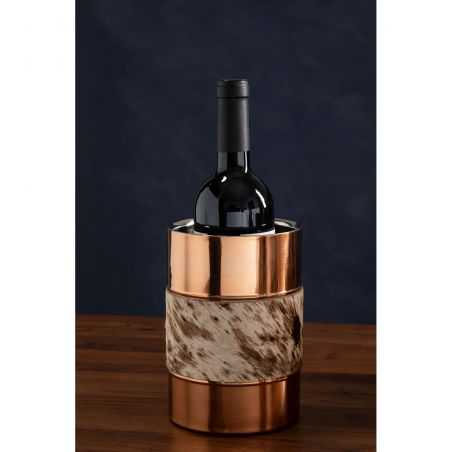 Copper and Cowhide Wine Cooler Tableware  £28.00 Store UK, US, EU, AE,BE,CA,DK,FR,DE,IE,IT,MT,NL,NO,ES,SECopper and Cowhide W...