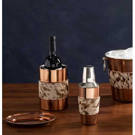 Copper and Cowhide Wine Cooler Tableware  £28.00 Store UK, US, EU, AE,BE,CA,DK,FR,DE,IE,IT,MT,NL,NO,ES,SE