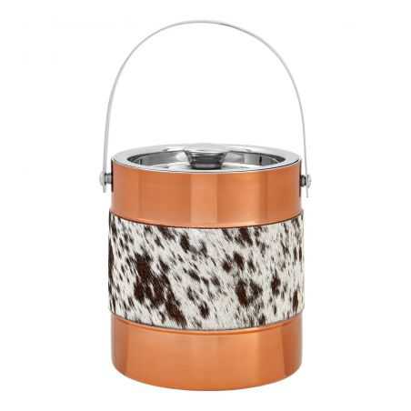 Copper and Cowhide Ice Cube Bucket Tableware  £42.00 Store UK, US, EU, AE,BE,CA,DK,FR,DE,IE,IT,MT,NL,NO,ES,SECopper and Cowhi...
