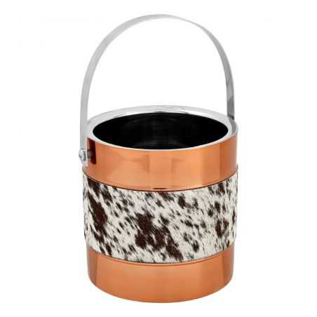 Copper and Cowhide Ice Cube Bucket Tableware  £42.00 Store UK, US, EU, AE,BE,CA,DK,FR,DE,IE,IT,MT,NL,NO,ES,SE