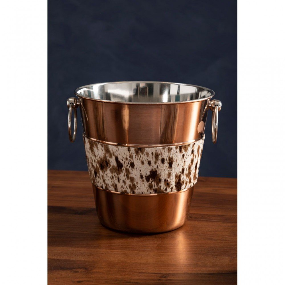 Champagne Copper and Cowhide Ice Bucket Tableware £34.00 product_features