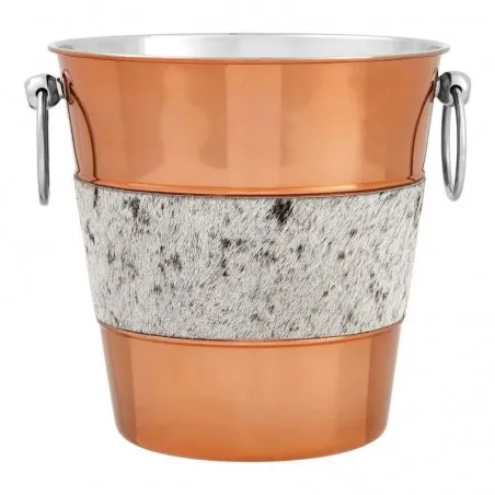 Champagne Copper and Cowhide Ice Bucket Tableware £34.00 product_features