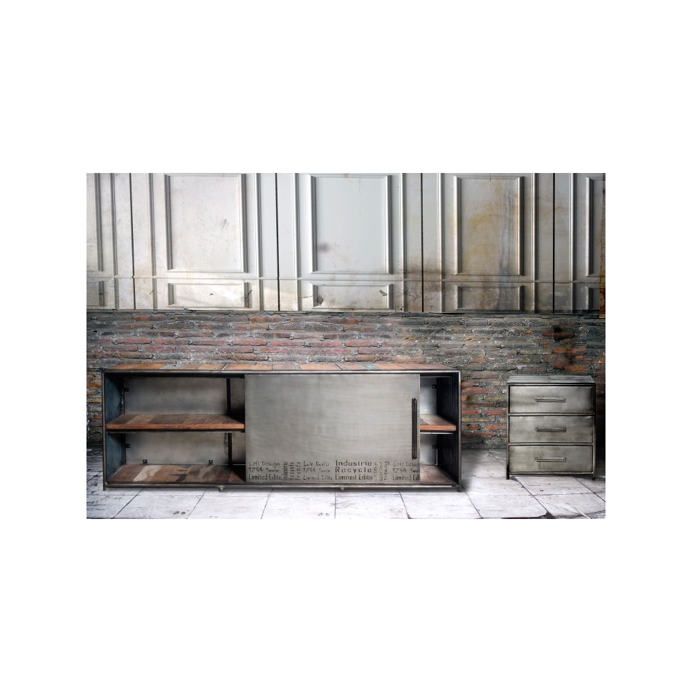 New York Loft Industrial Drum Chest Smithers Wooden Chest of Drawers £619.00 product_features