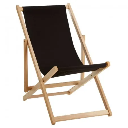 Traditional Black Seaside Deck Chair Garden £87.00 Hardwood product_features