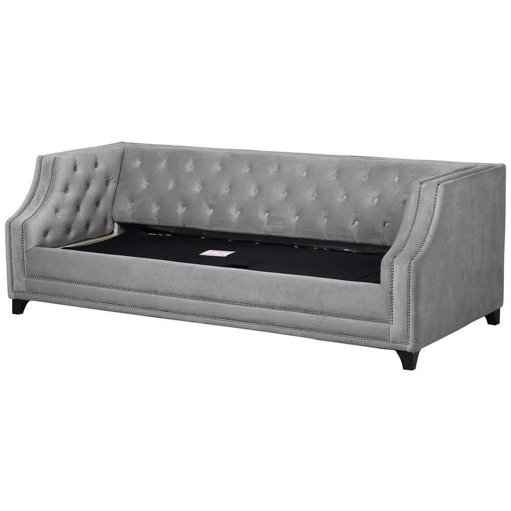 Luna Grey Velvet Sofa Bed Designer Furniture £2,749.00