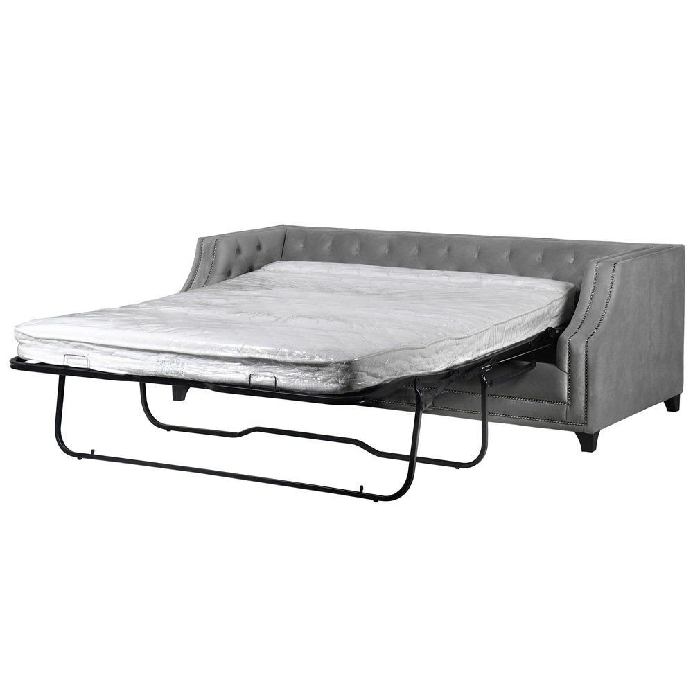 Luna Grey Velvet Sofa Bed Designer Furniture £2,749.00