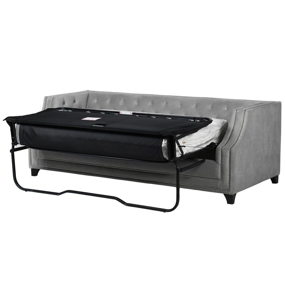 Luna Grey Velvet Sofa Bed Designer Furniture £2,749.00