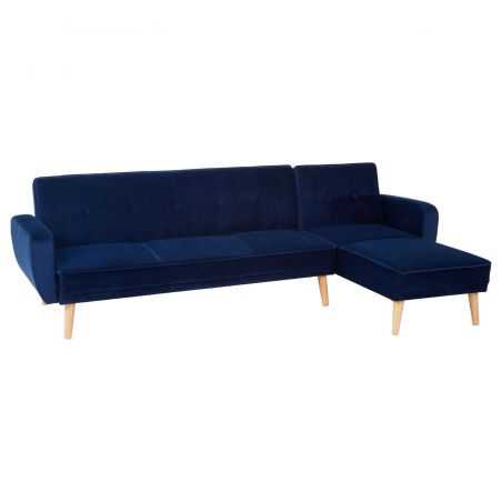 Azure Blue Velvet Corner Sofa Bed Designer Furniture Smithers of Stamford £1,044.00 Store UK, US, EU, AE,BE,CA,DK,FR,DE,IE,IT...