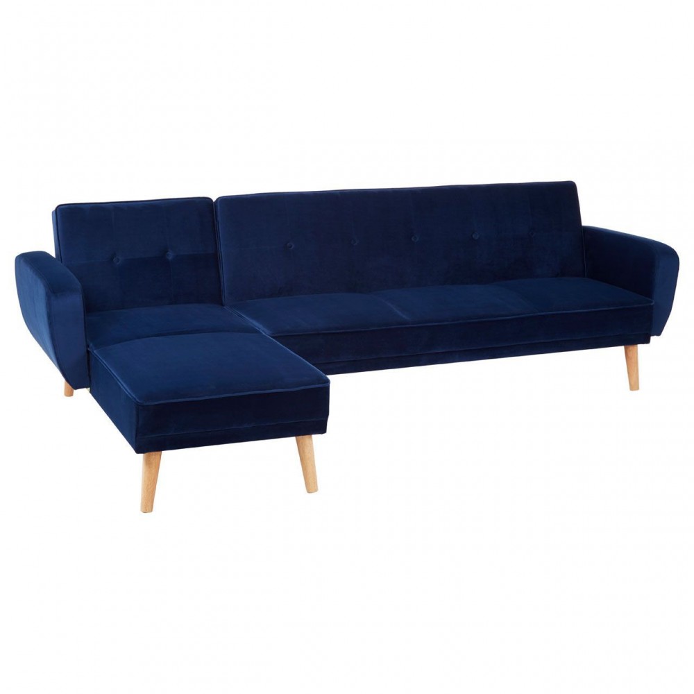 Azure Blue Velvet Corner Sofa Bed Smithers Designer Furniture £957.00 Office product_features