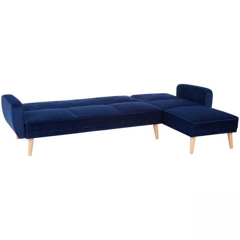 Blue Velvet Corner Sofa Bed Vintage Antique Style Uk • UK, US & Canada