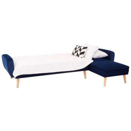 Azure Blue Velvet Corner Sofa Bed Designer Furniture Smithers of Stamford £1,044.00 Store UK, US, EU, AE,BE,CA,DK,FR,DE,IE,IT...