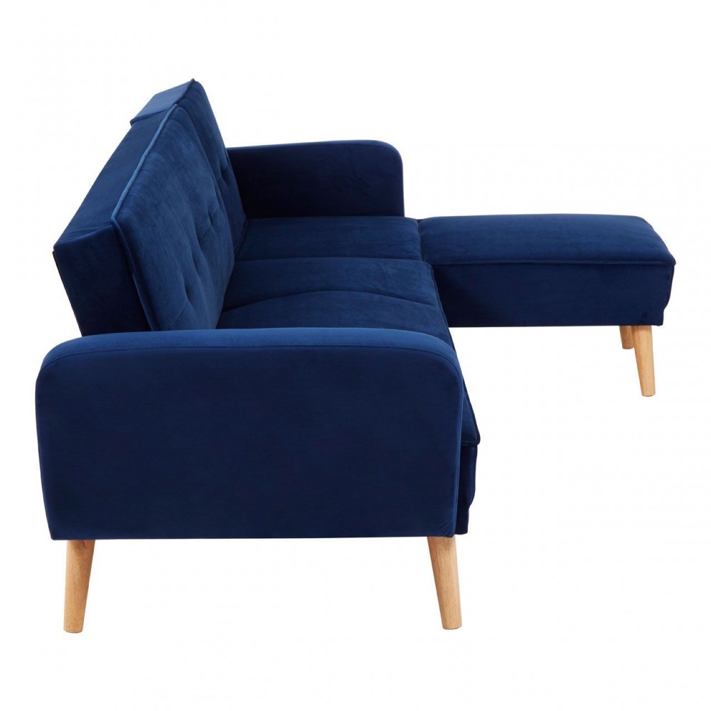 Azure Blue Velvet Corner Sofa Bed Smithers Designer Furniture £957.00 Office product_features