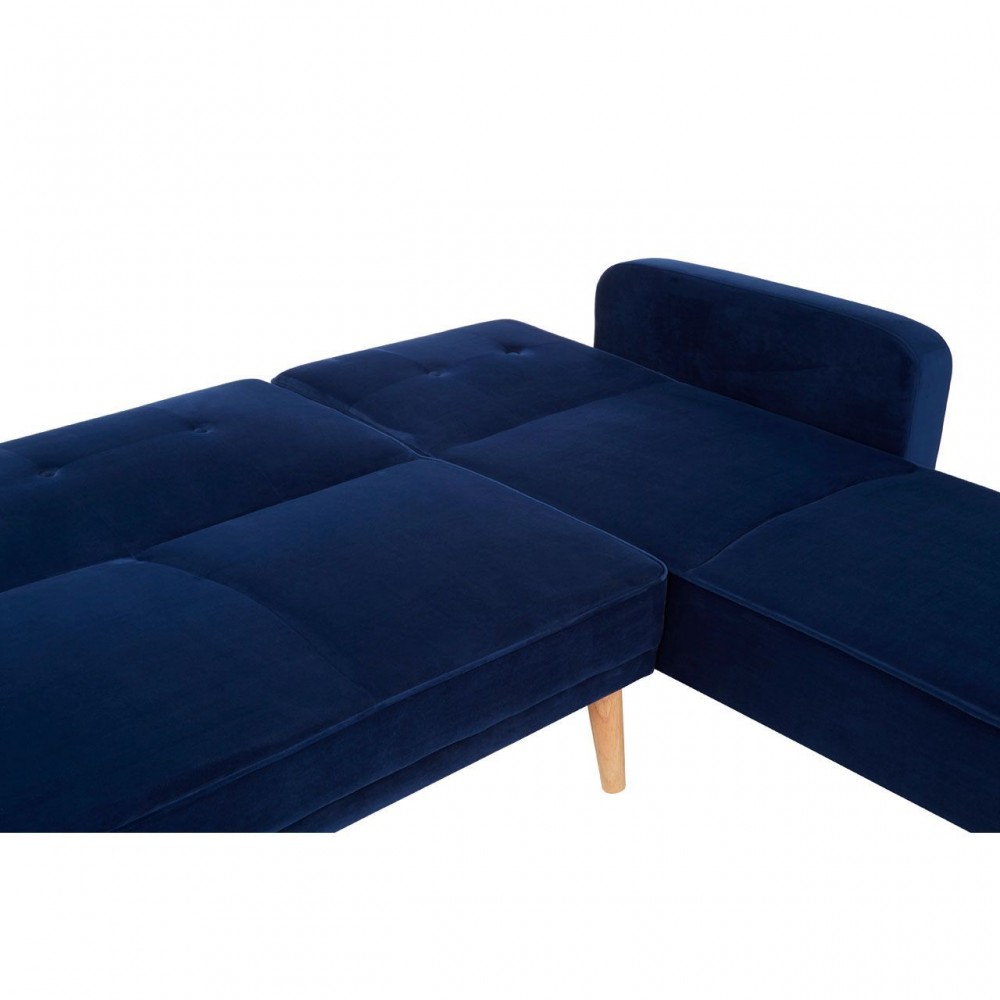 Azure Blue Velvet Corner Sofa Bed Smithers Designer Furniture £957.00 Office product_features