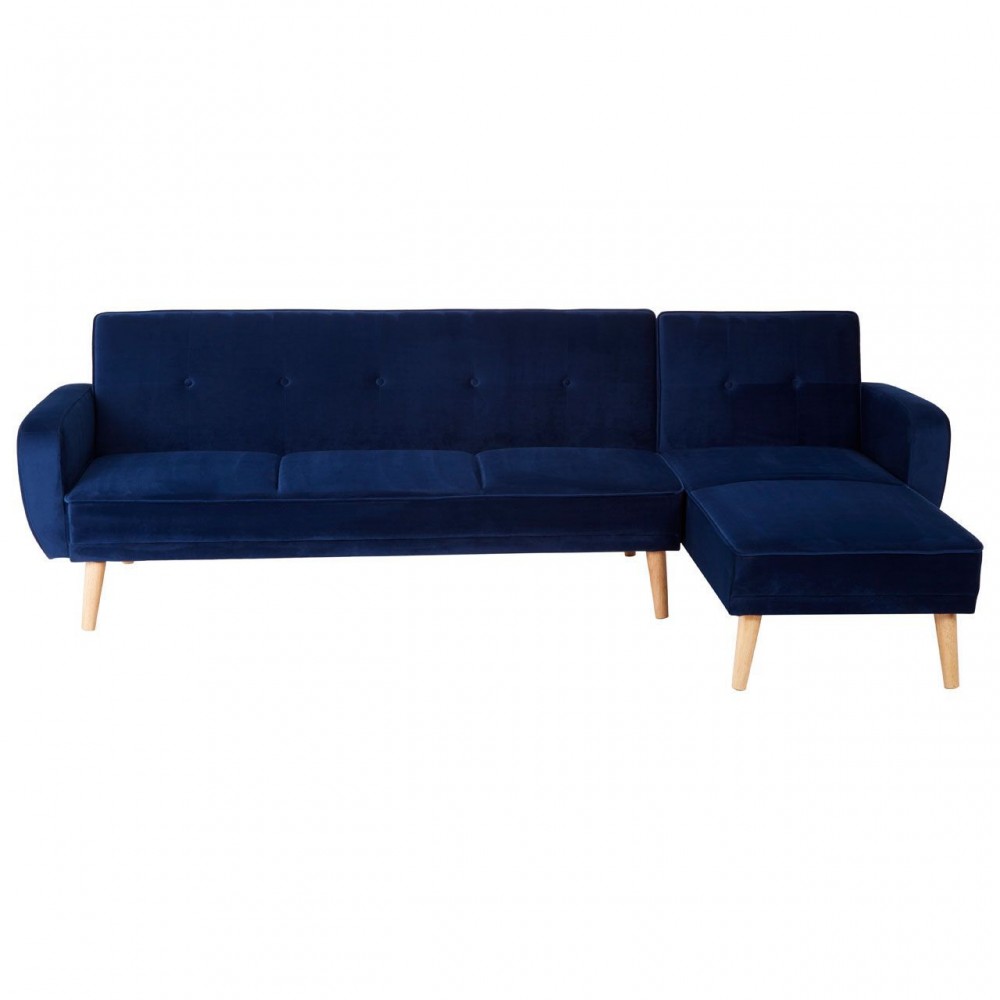 Azure Blue Velvet Corner Sofa Bed Smithers Designer Furniture £957.00 Office product_features