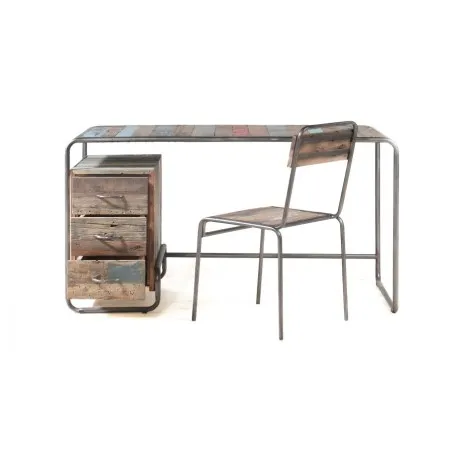 Reclaimed Wood Computer Desk Smithers Office £1,069.00 Office Reclaimed Boat Wood Recycled Steel product_features