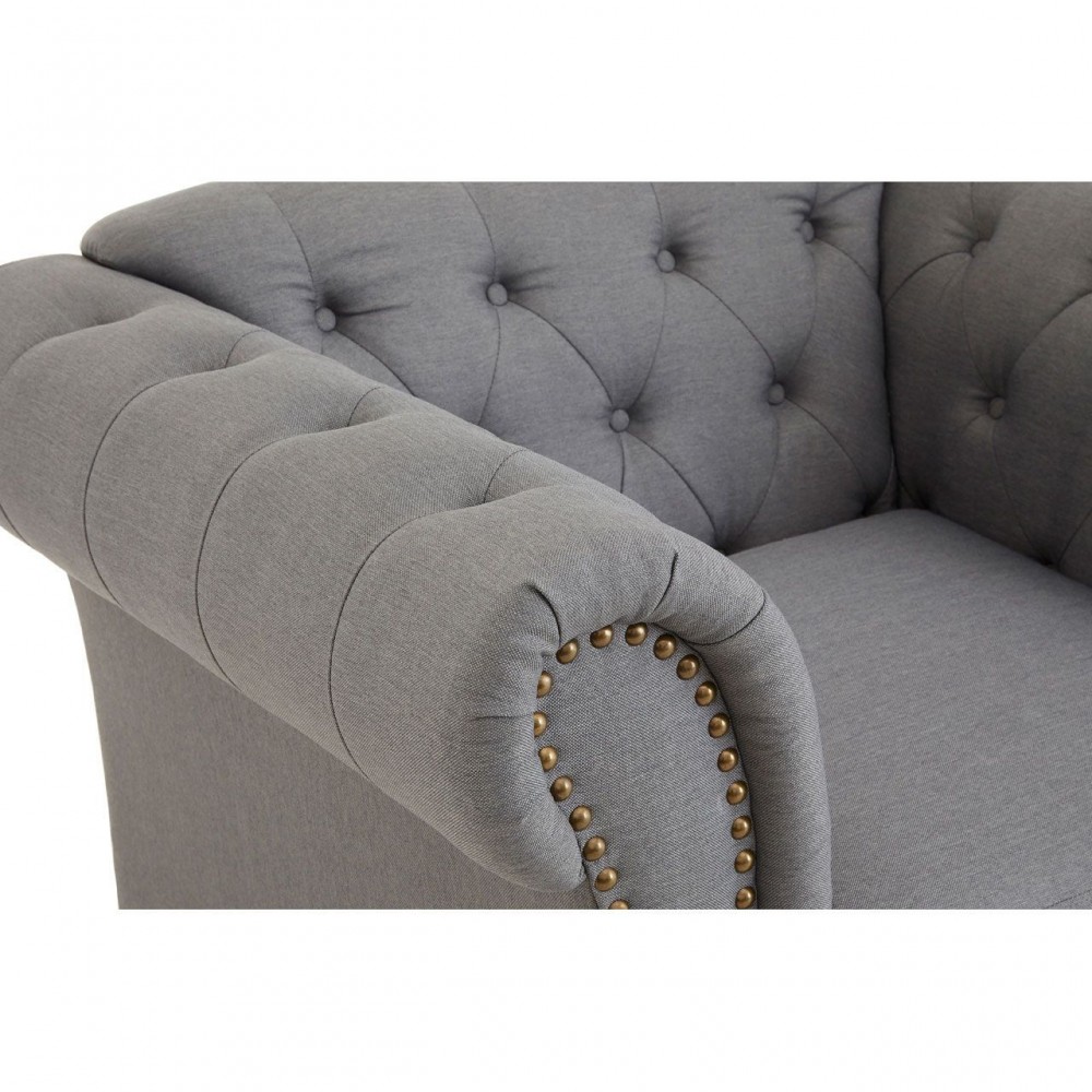 Chesterfield Armchair Upholstered In Grey Designer Furniture £1,000.00