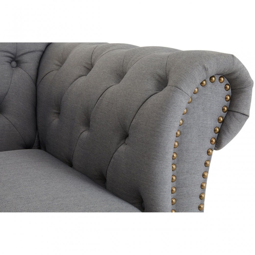 Chesterfield Armchair Upholstered In Grey Designer Furniture £1,000.00