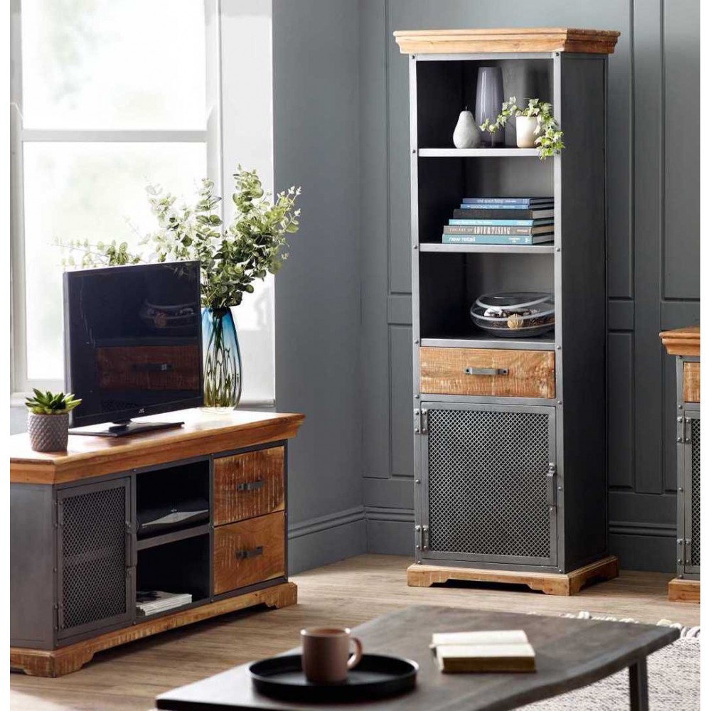 Factory TV Stand Smithers Industrial Furniture £692.00 Living Room Mango Wood Steel product_features