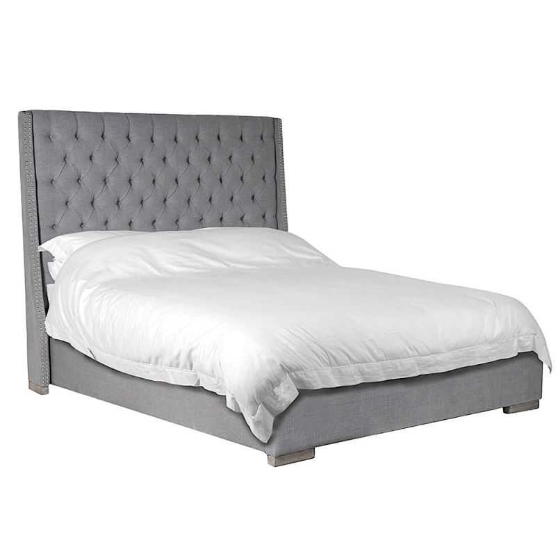 Rémy Grey Linen King Size Bed Bedroom Smithers of Stamford £1,995.00 Store UK, US, EU, AE,BE,CA,DK,FR,DE,IE,IT,MT,NL,NO,ES,SE...