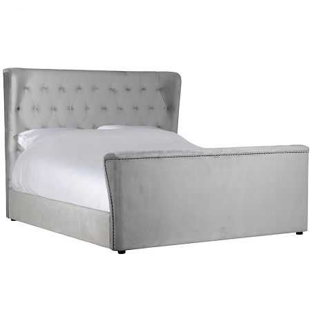 Grey Buttoned Double Size Bed Bedroom Smithers of Stamford £1,065.00 Store UK, US, EU, AE,BE,CA,DK,FR,DE,IE,IT,MT,NL,NO,ES,SE...