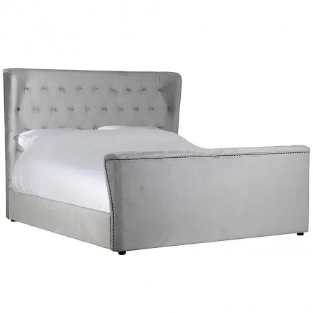 Grey Buttoned Double Size Bed Smithers Bedroom £976.00 Bedroom product_features