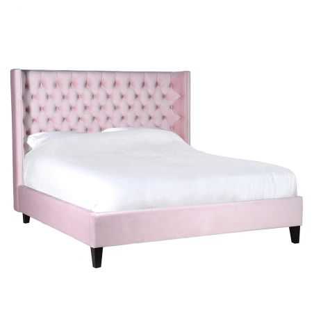 Pink Buttoned Super King Bed Bedroom Smithers of Stamford £2,000.00 Store UK, US, EU, AE,BE,CA,DK,FR,DE,IE,IT,MT,NL,NO,ES,SEP...