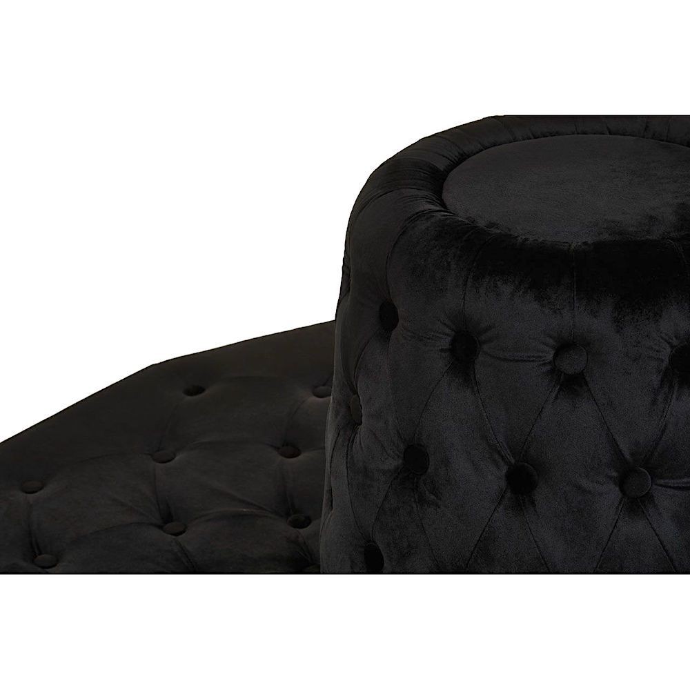 Black Velvet Conversation Sofa Vintage Furniture £1,742.00
