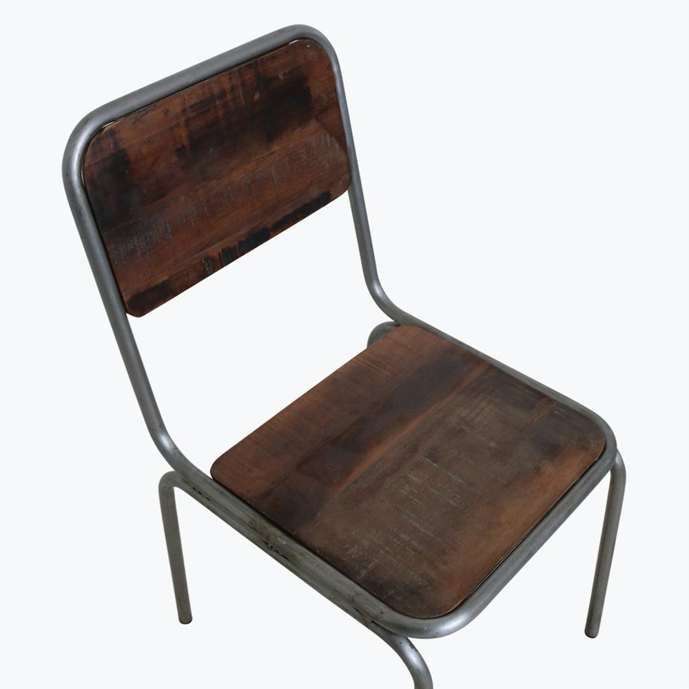 Factory Cafe Dining Chair Smithers Reclaimed Wood Furniture £185.00 Bar FSC Certified Wood Recycled Steel product_features