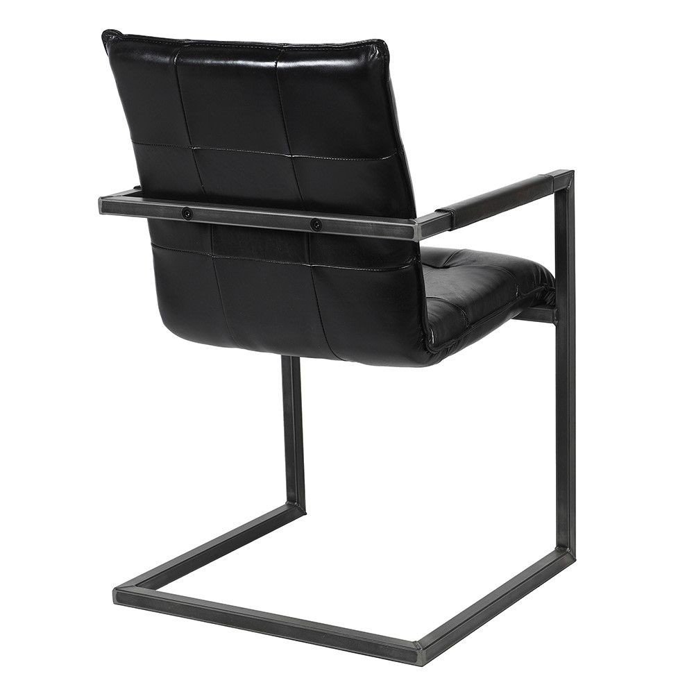 Black Leather Dining Chairs Smithers Industrial Furniture £413.00 Kitchen Diner Iron product_features