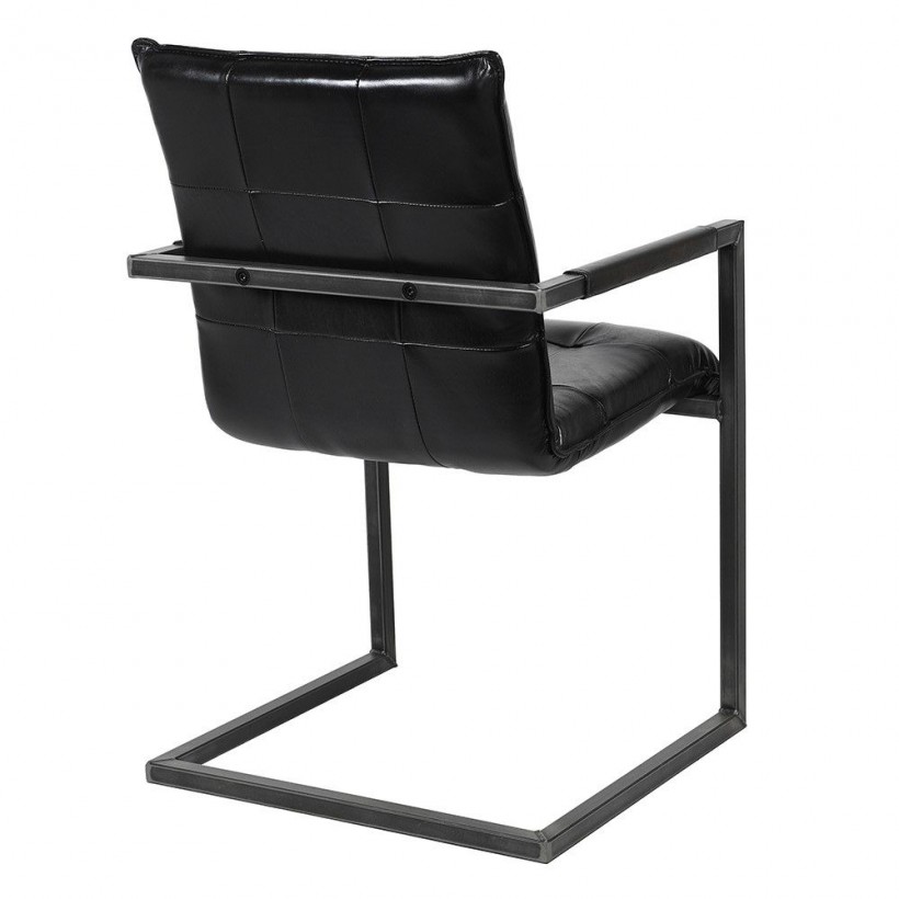 Black Leather Dining Chairs Industrial Smithers of Stamford • UK