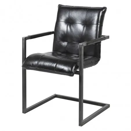 Black Leather Dining Chairs Smithers Industrial Furniture £413.00 Kitchen Diner Iron product_features