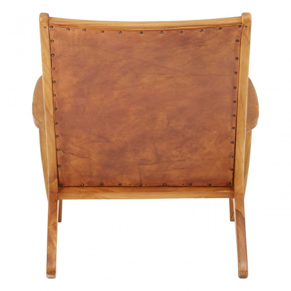 Brown Leather Scandi Armchair Designer Furniture £594.00 Teak Wood product_features