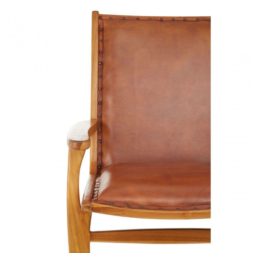 Brown Leather Scandi Armchair Designer Furniture £594.00 Teak Wood product_features