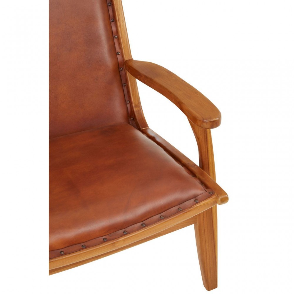 Brown Leather Scandi Armchair Designer Furniture £594.00 Teak Wood product_features
