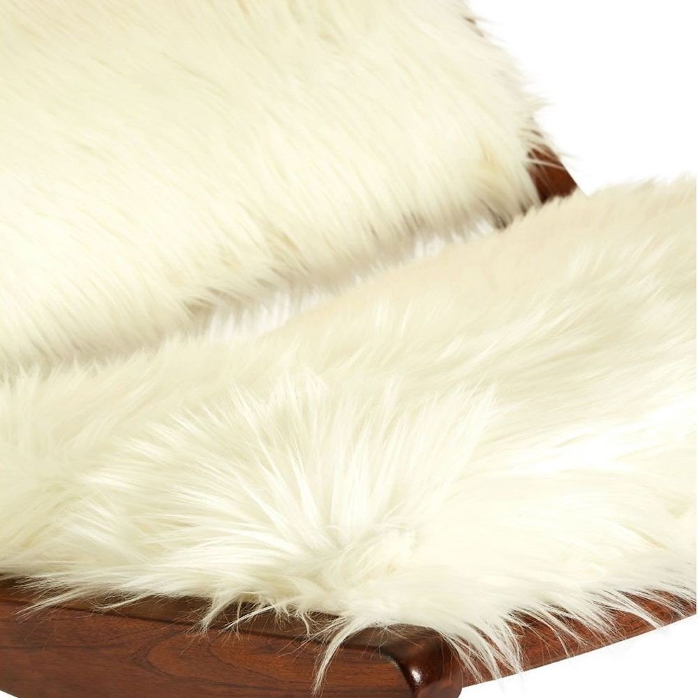 Scandinavian White Furry Chair Smithers Vintage Furniture £504.00 Bedroom Teak Wood product_features