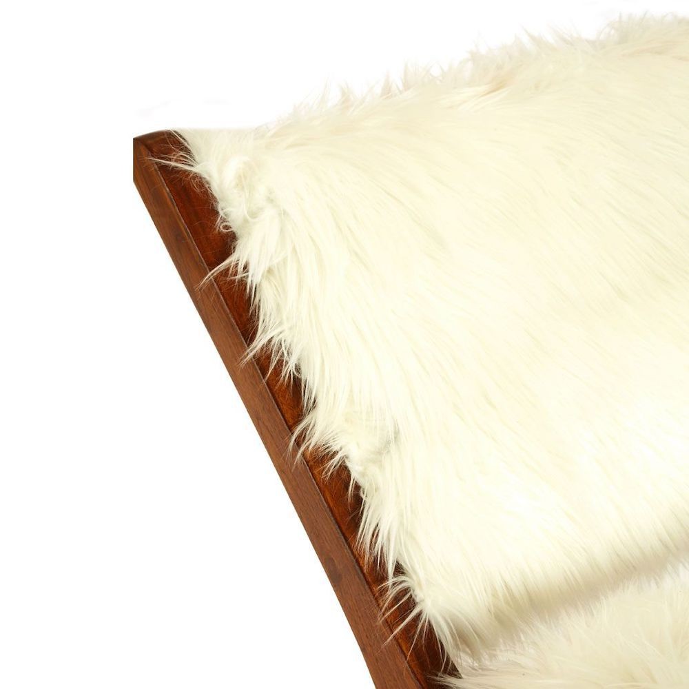 Scandinavian White Furry Chair Smithers Vintage Furniture £504.00 Bedroom Teak Wood product_features