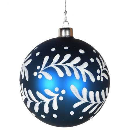 Blue and White Leaves Bauble Baubles £3.95 Store UK, US, EU, AE,BE,CA,DK,FR,DE,IE,IT,MT,NL,NO,ES,SEBlue and White Leaves Bau...