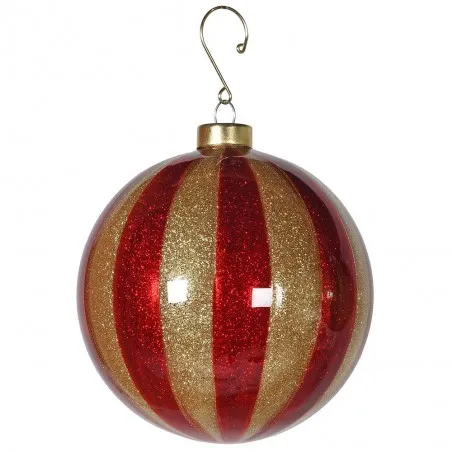 Red and Gold Stripe Bauble Baubles £11.00 product_features