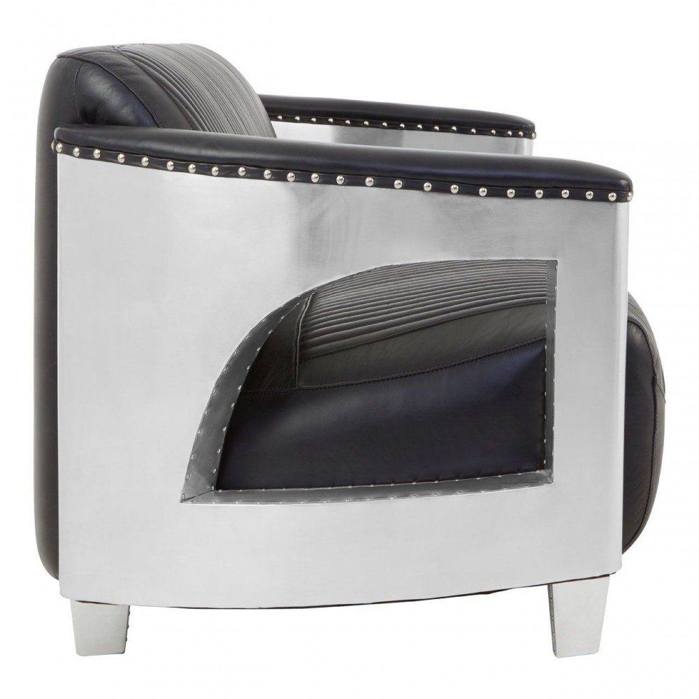 Aviator Black Spitfire 3 Seater Sofa Smithers Sofas and Armchairs £3,020.00 Living Room Aluminium product_features