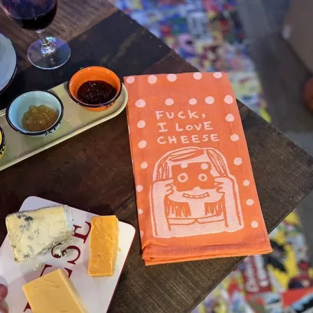 F_CK I love Cheese Tea Towel Blue Q Dining Room &pound;11.00 product_features