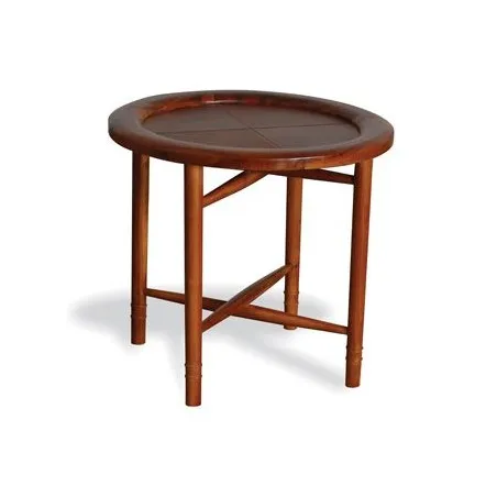 British Colonial Leather Side Table Smithers Archives &pound;208.00 Teak Wood product_features