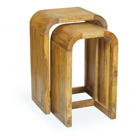 Stockholm Nest Lamp Tables Smithers Retro Furniture &pound;435.00 Living Room Mango Wood product_features