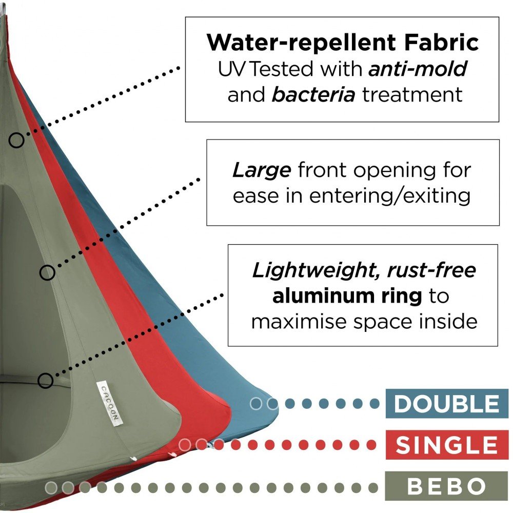 Bonfire Red Cacoon Double Hanging Tent Garden £193.00 Aluminium product_features