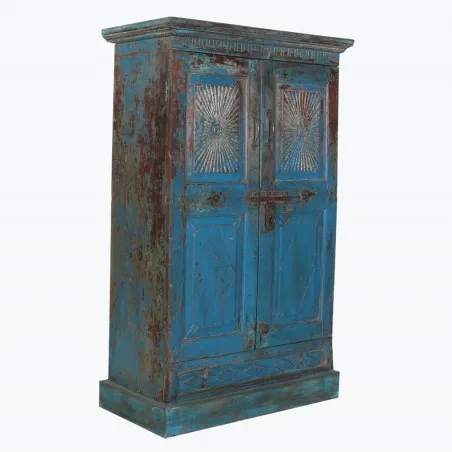 Blue Antique Sunflower 2 Door Hand Carved Cabinet Cabinets & Sideboards £1,604.00 Bathroom Hardwood product_features