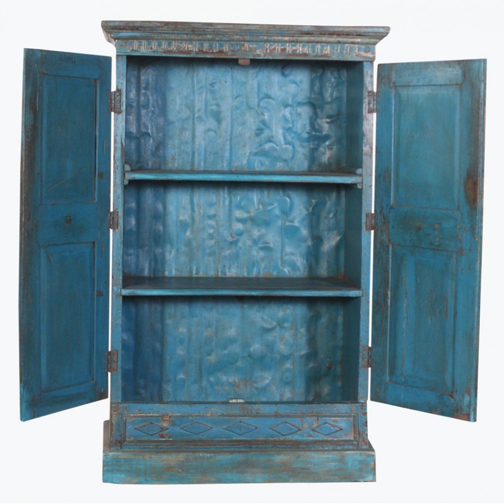 Blue Antique Sunflower 2 Door Hand Carved Cabinet Cabinets & Sideboards £1,604.00 Bathroom Hardwood product_features