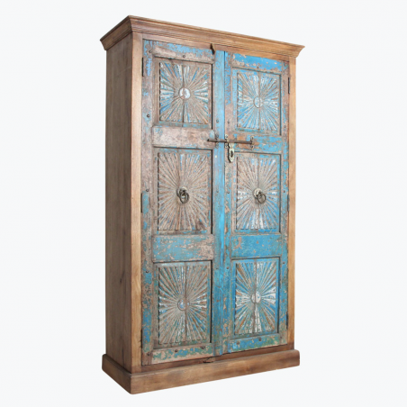 Blue Antique Sunflower 2 Door 6 Panel Hand Carved Cabinet Cabinets & Sideboards  £2,360.00 Store UK, US, EU, AE,BE,CA,DK,FR,D...