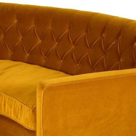 Tobacco Curved Conversation Yellow Velvet Sofa Designer Furniture Smithers of Stamford £5,000.00 Store UK, US, EU, AE,BE,CA,D...