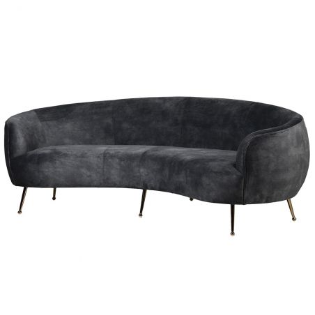 Vea Grey Velvet Curved Tub Sofa Designer Furniture Smithers of Stamford £2,600.00 Store UK, US, EU, AE,BE,CA,DK,FR,DE,IE,IT,M...